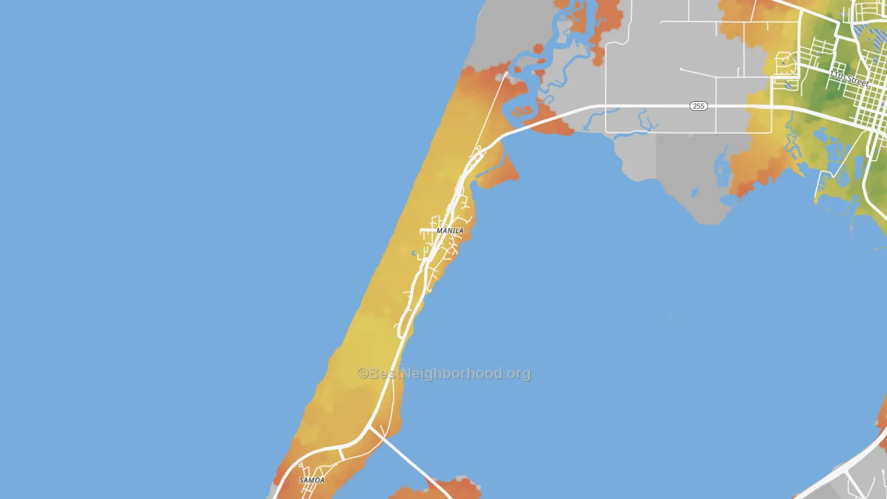 Bike Grade map of Manila, CA