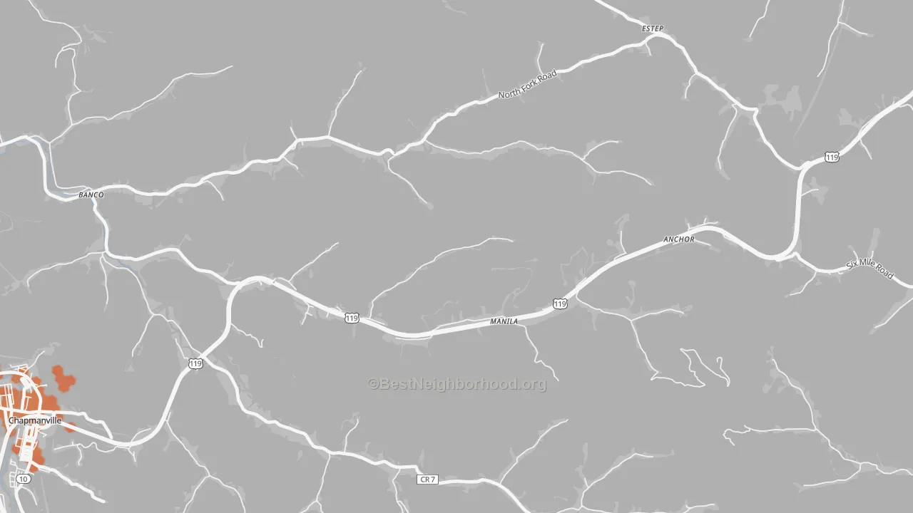 Bike Grade map of Manila, WV