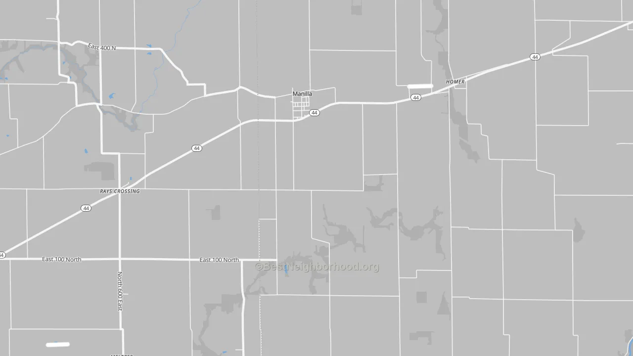Bike Grade map of Manilla, IN