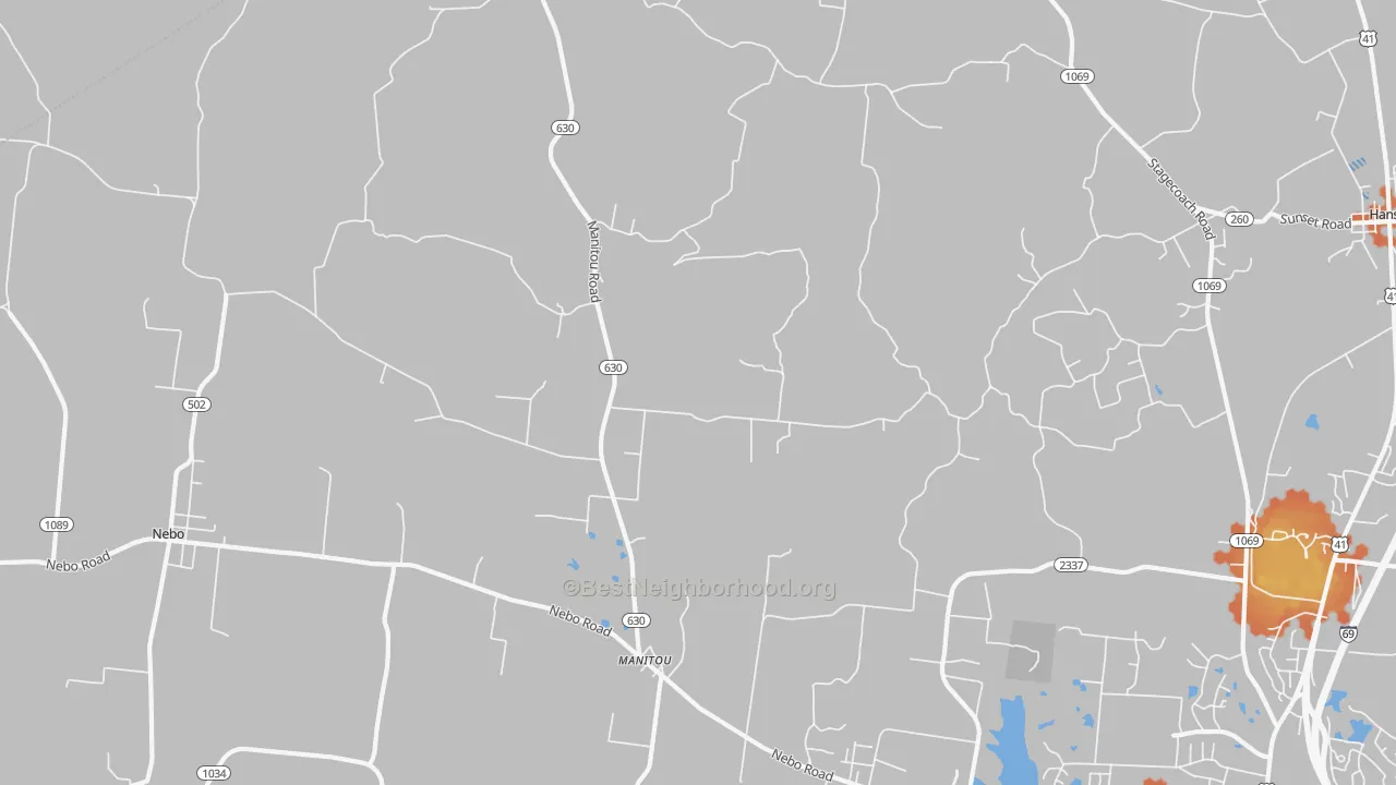 Bike Grade map of Manitou, KY