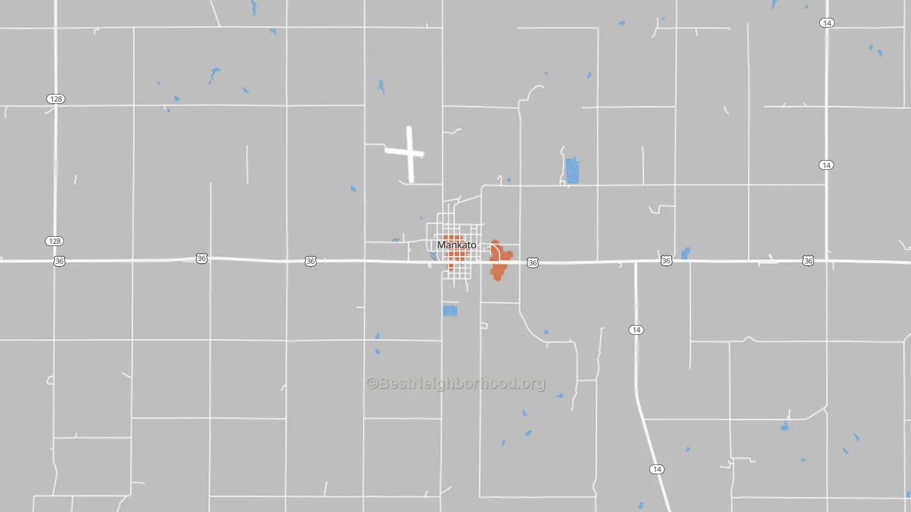 Bike Grade map of Mankato, KS