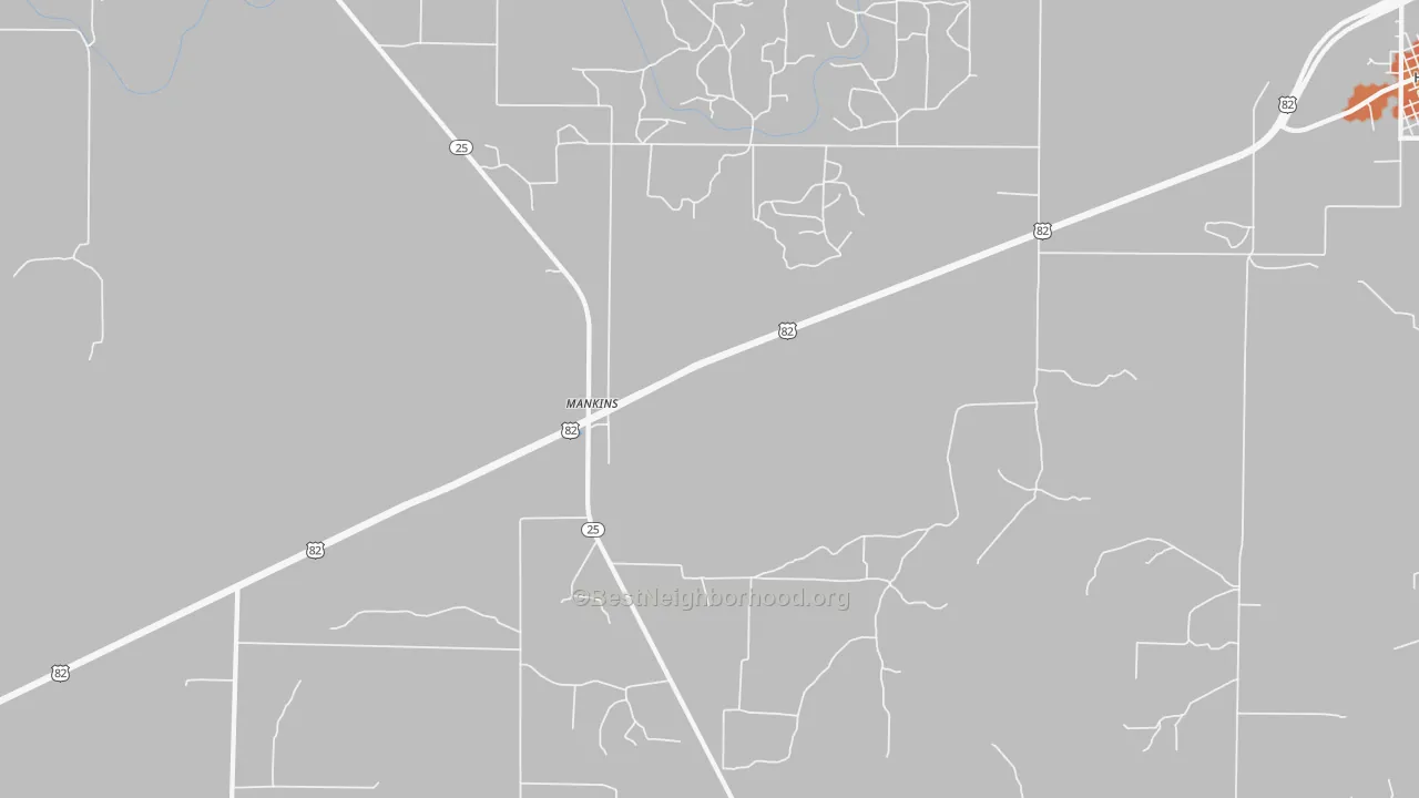 Bike Grade map of Mankins, TX