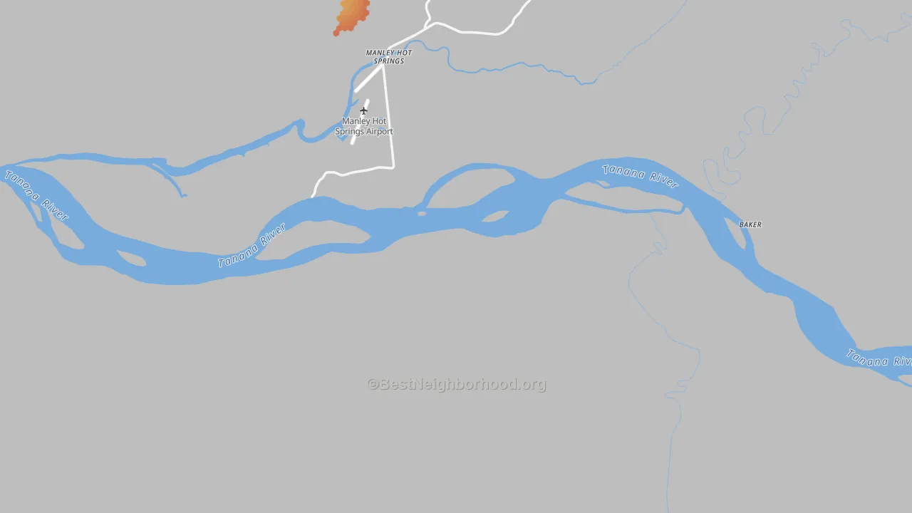 Bike Grade map of Manley Hot Springs, AK