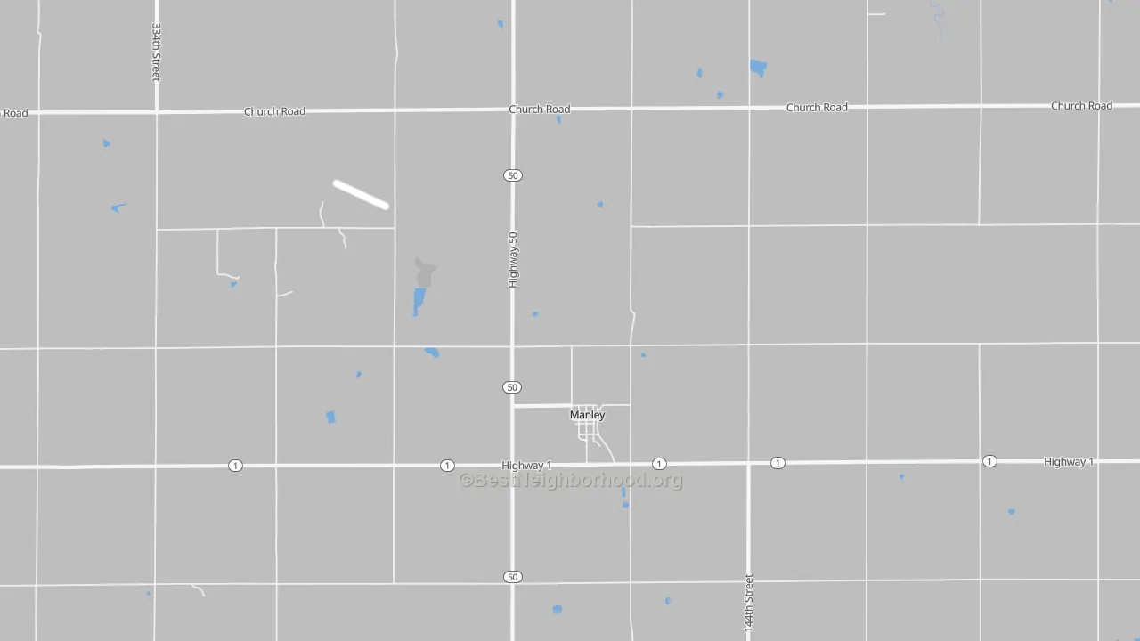 Bike Grade map of Manley, NE