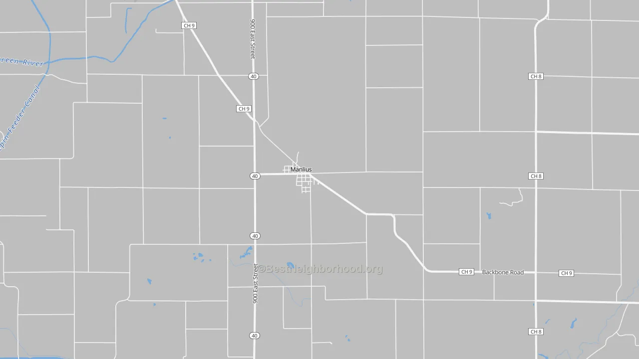 Bike Grade map of Manlius, IL