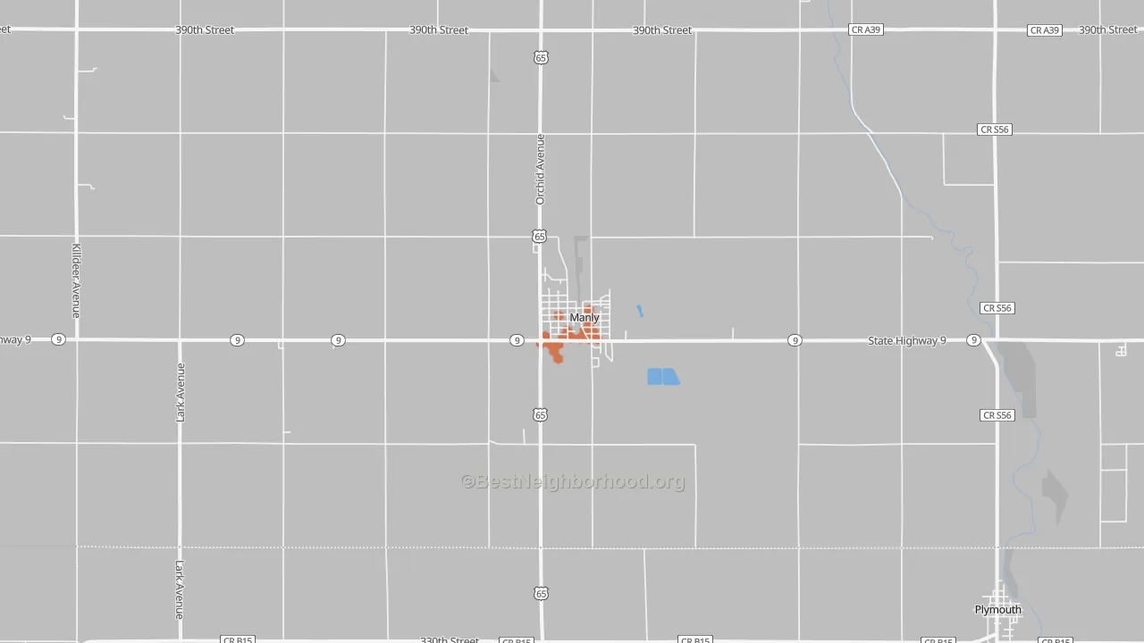 Bike Grade map of Manly, IA