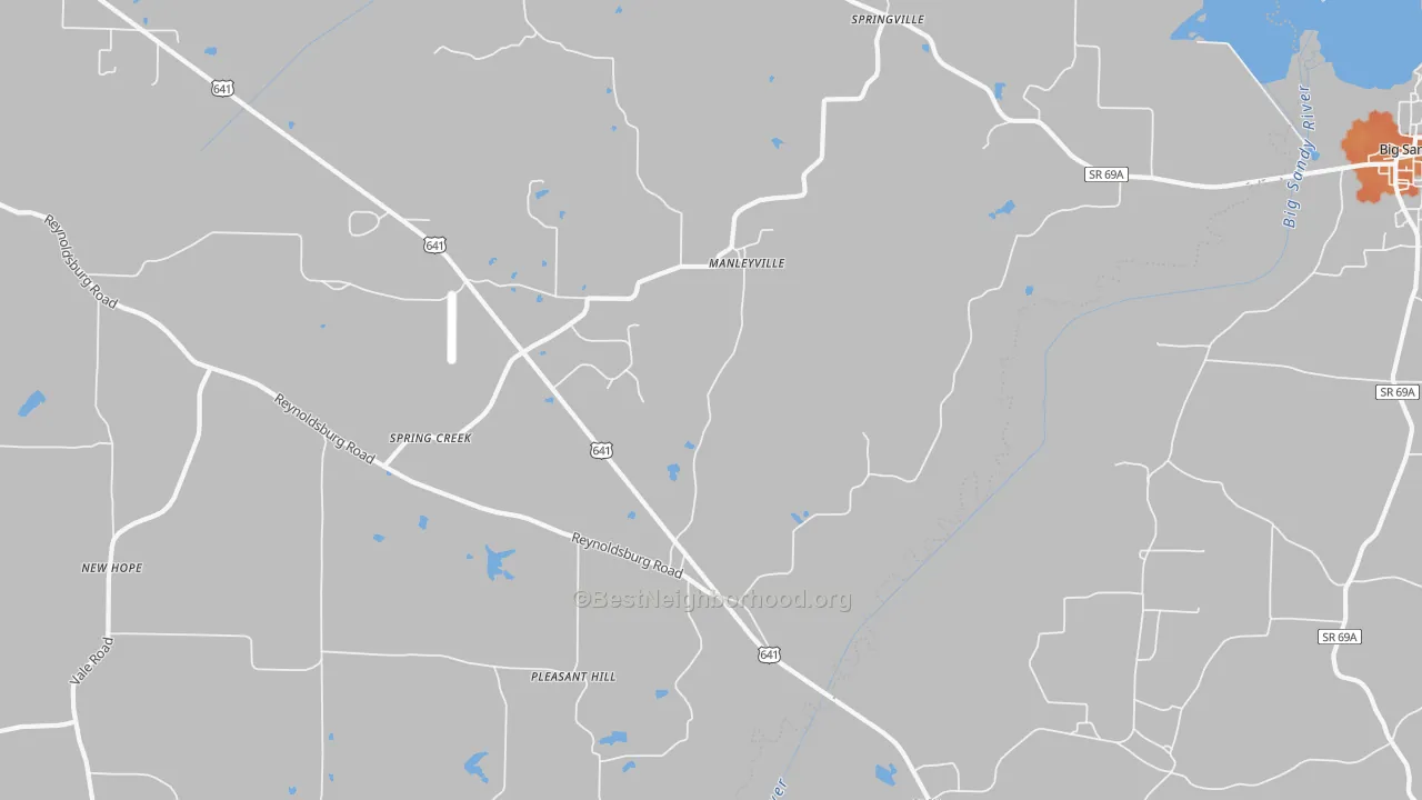 Bike Grade map of Manlyville, TN