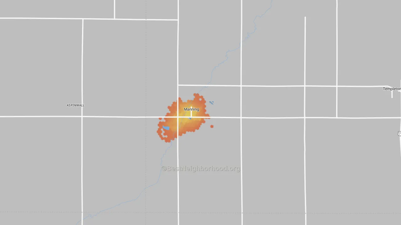 Bike Grade map of Manning, IA