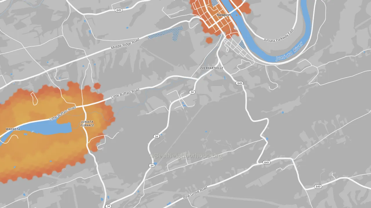 Bike Grade map of Mannsville, PA