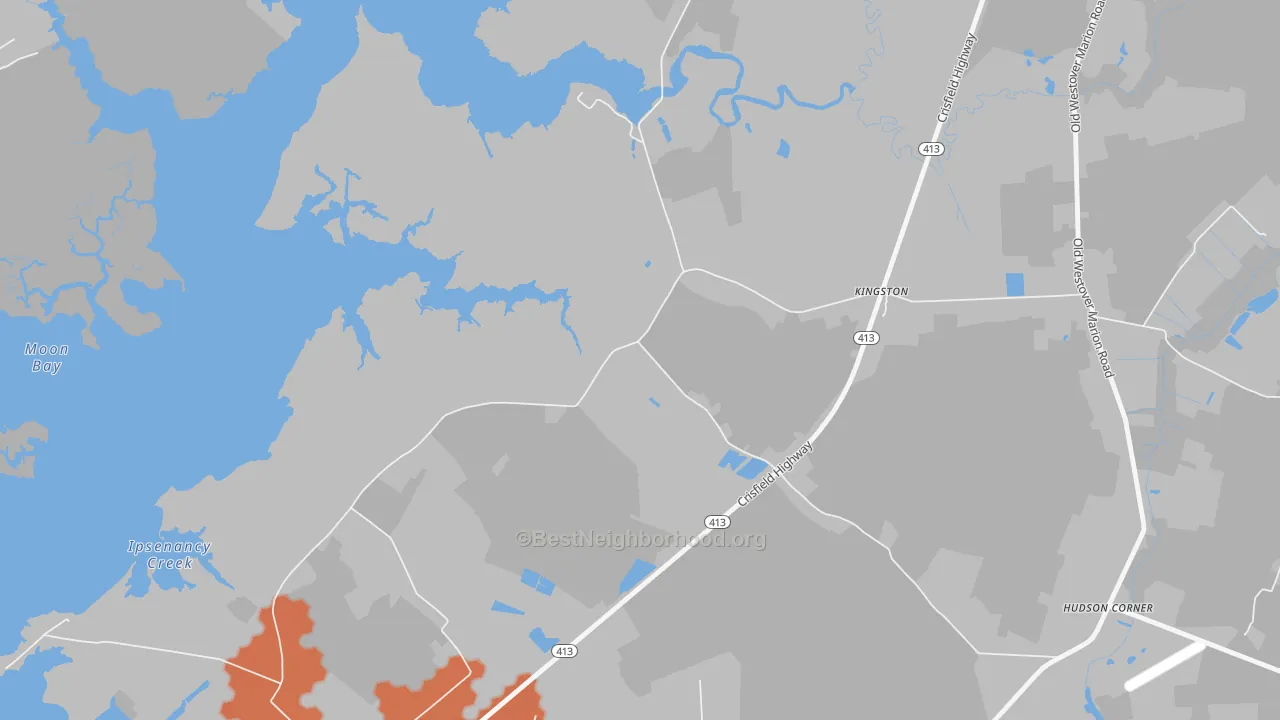 Bike Grade map of Manokin, MD
