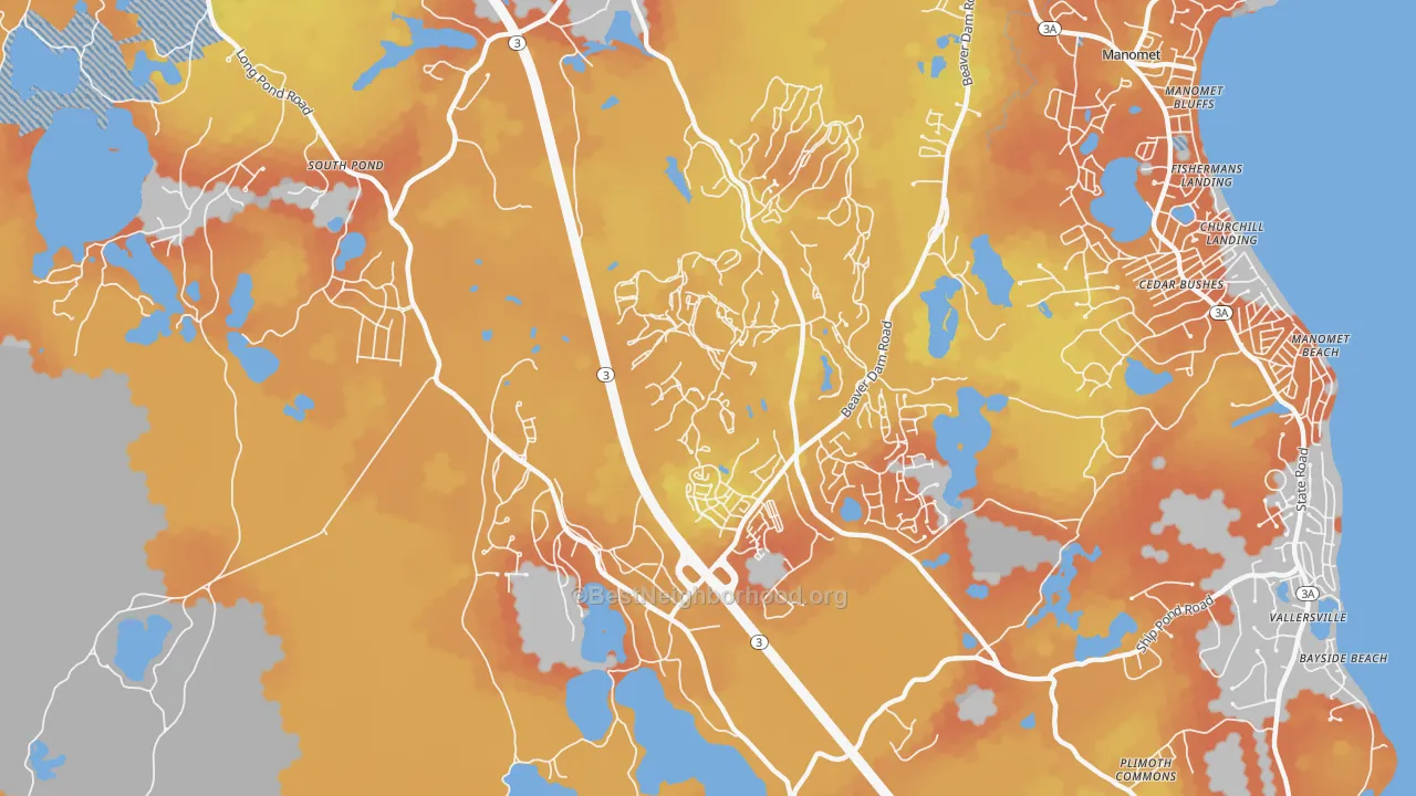 Bike Grade map of Manomet, MA