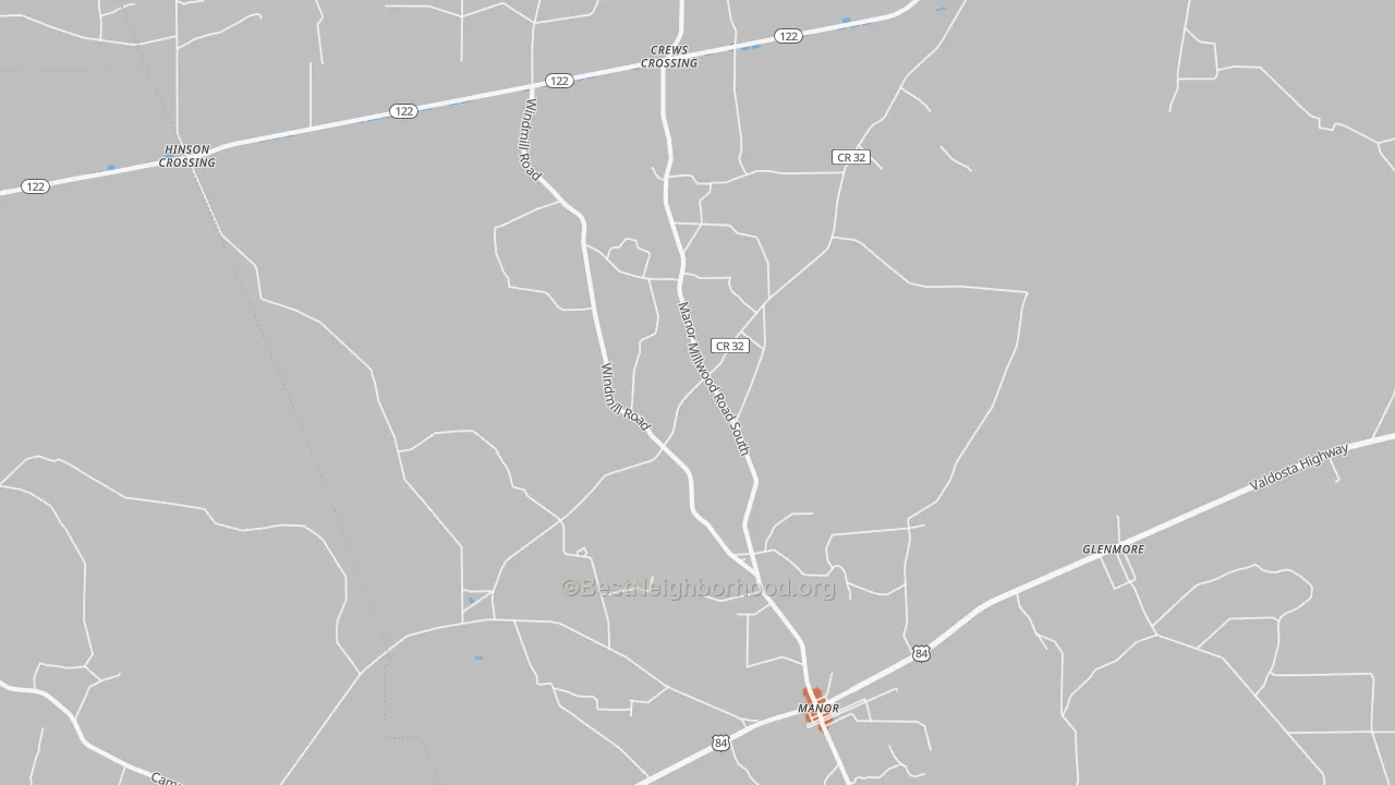 Bike Grade map of Manor, GA