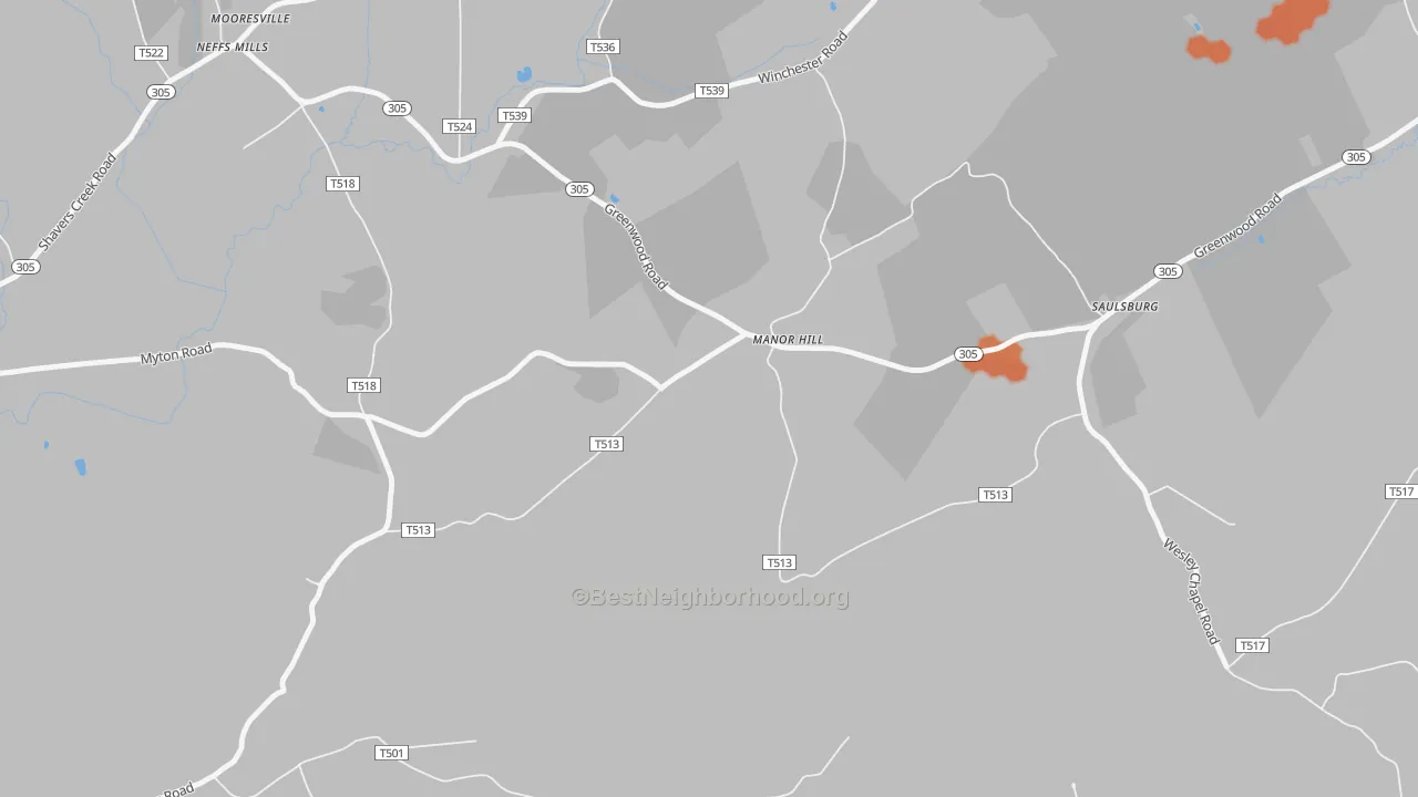 Bike Grade map of Manor Hill, PA