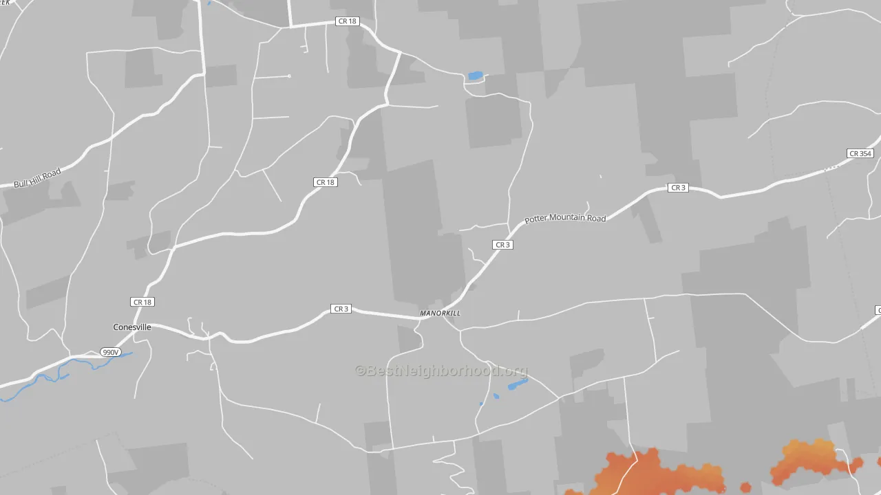 Bike Grade map of Manor Kill, NY