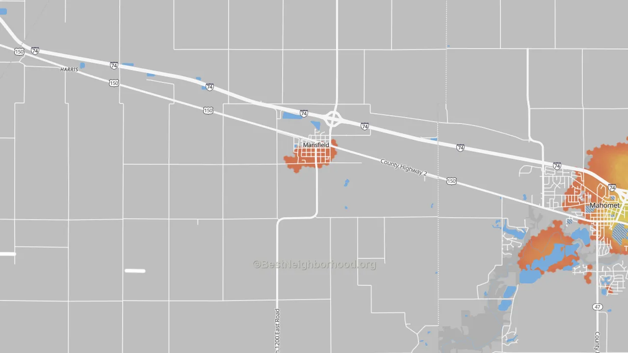 Bike Grade map of Mansfield, IL