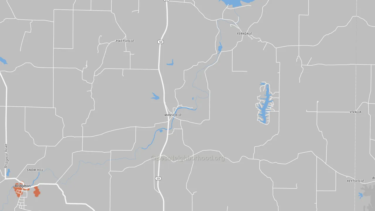 Bike Grade map of Mansfield, IN
