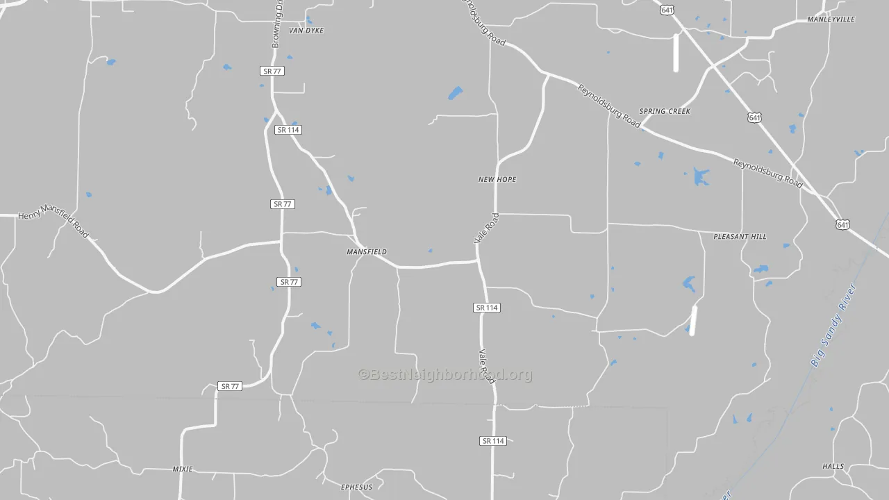 Bike Grade map of Mansfield, TN