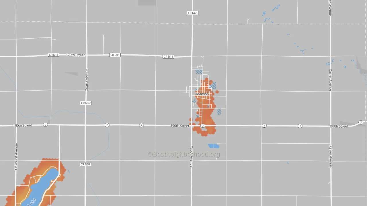 Bike Grade map of Manson, IA
