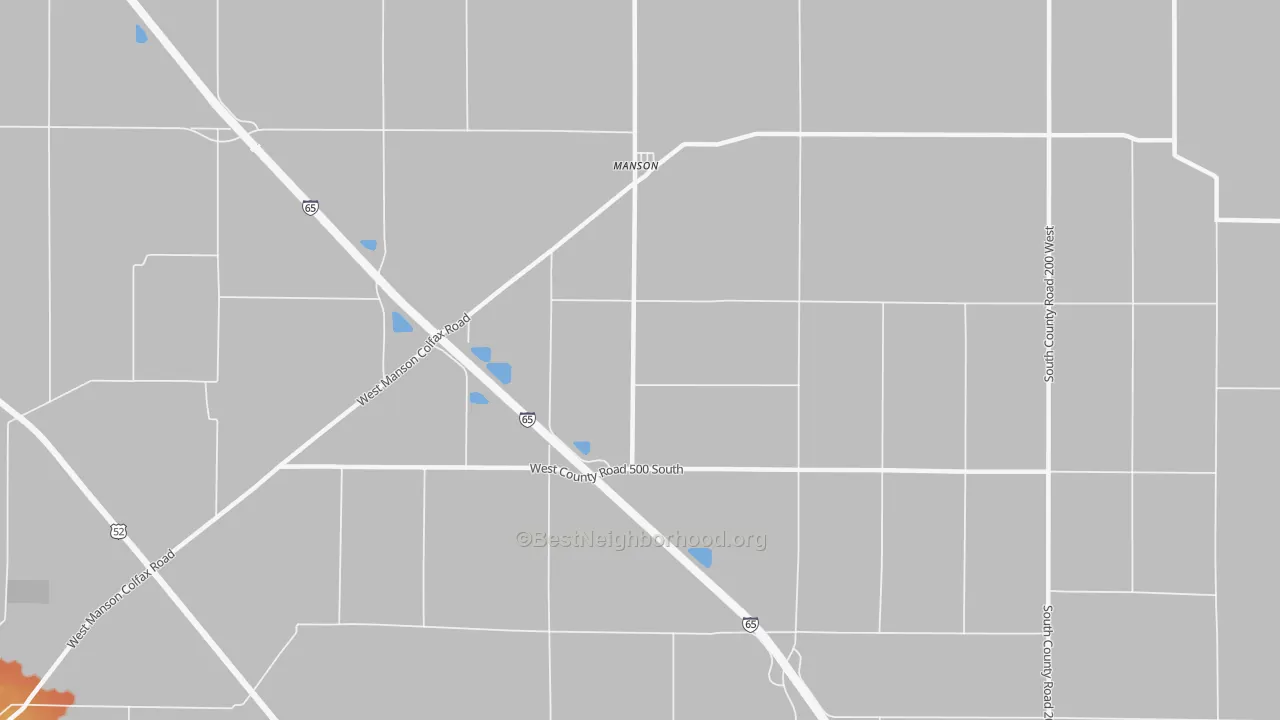 Bike Grade map of Manson, IN