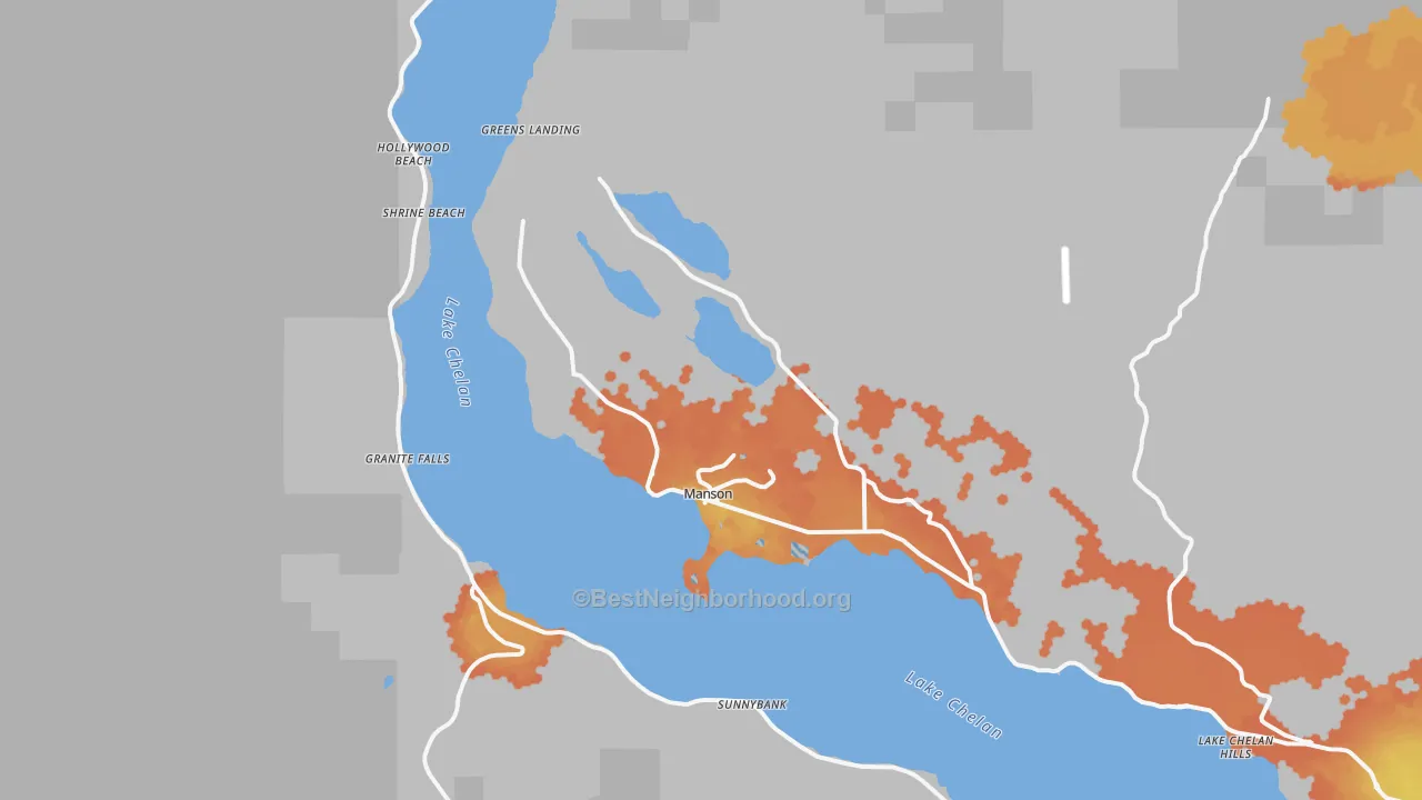 Bike Grade map of Manson, WA