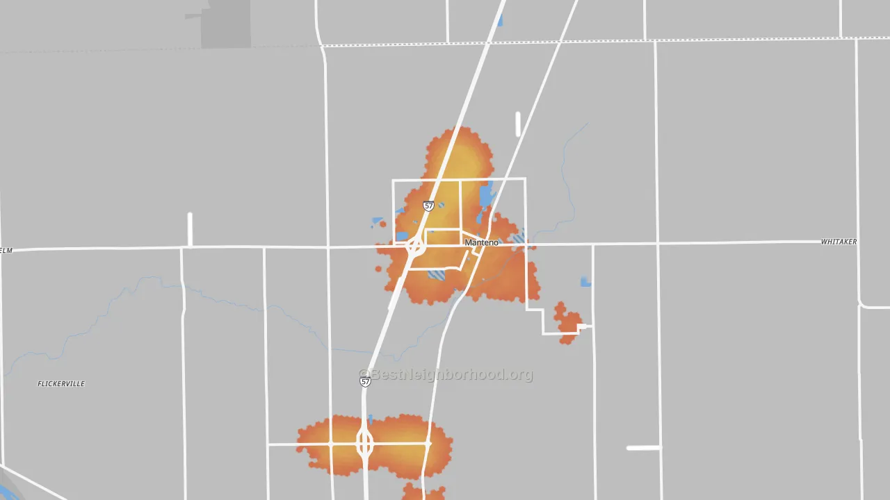 Bike Grade map of Manteno, IL