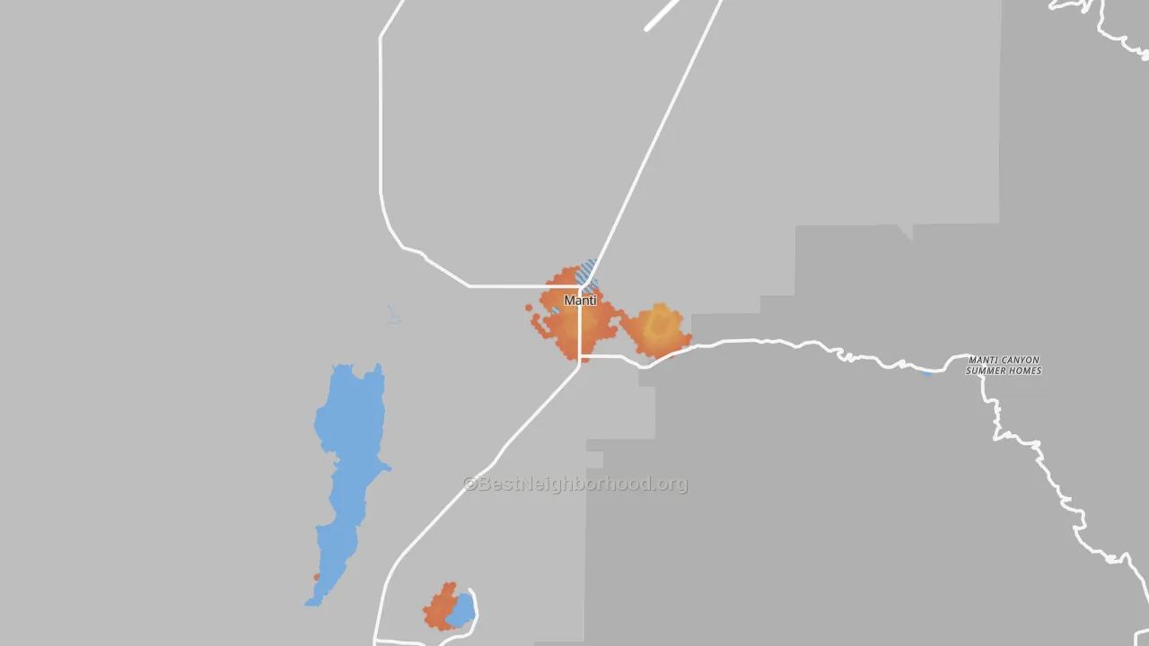 Bike Grade map of Manti, UT