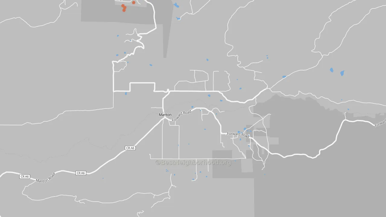 Bike Grade map of Manton, CA