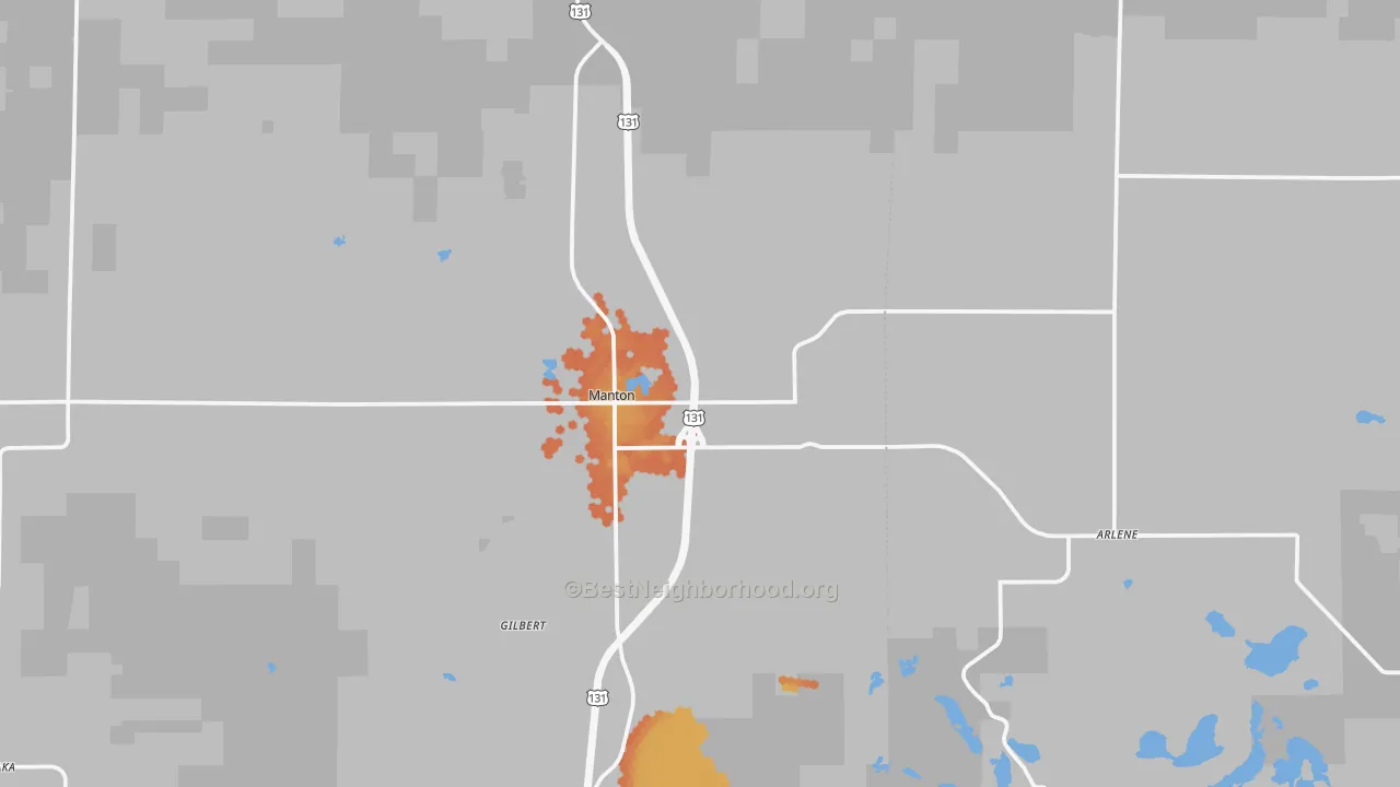 Bike Grade map of Manton, MI