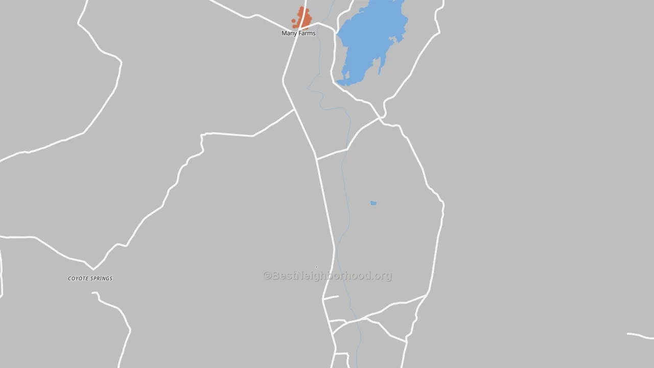 Bike Grade map of Many Farms, AZ