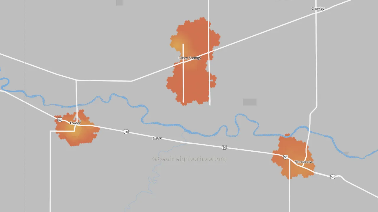 Bike Grade map of Manzanola, CO