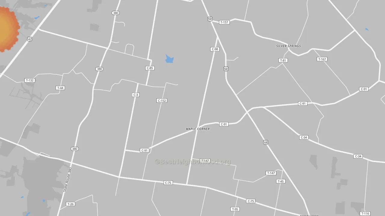 Bike Grade map of Maple Corner, OH