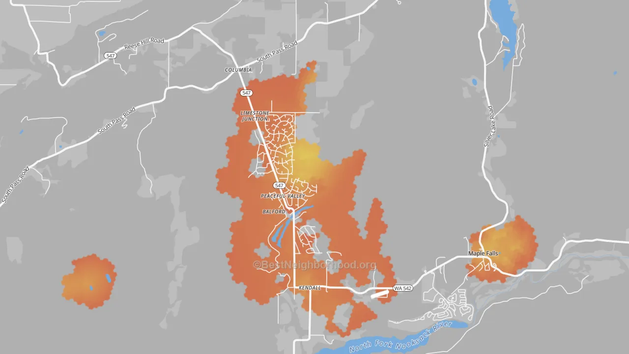 Bike Grade map of Maple Falls, WA
