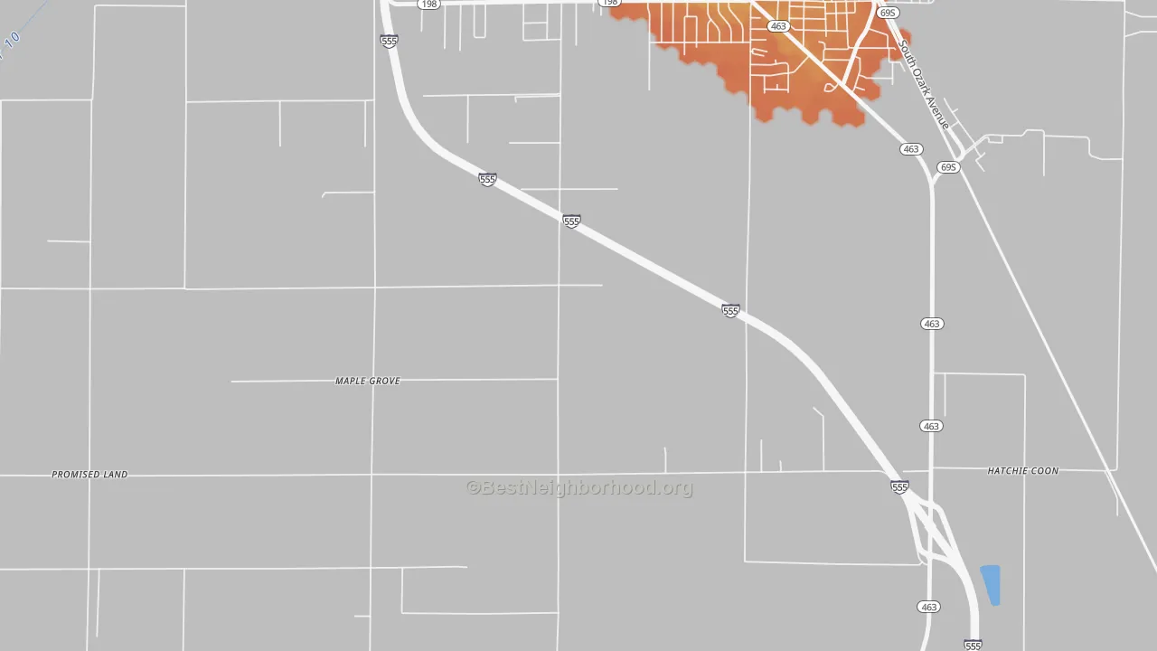 Bike Grade map of Maple Grove, AR