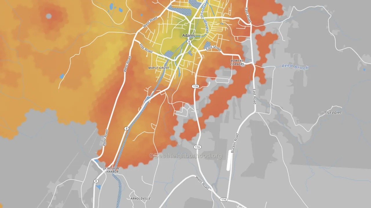 Bike Grade map of Maple Grove, MA