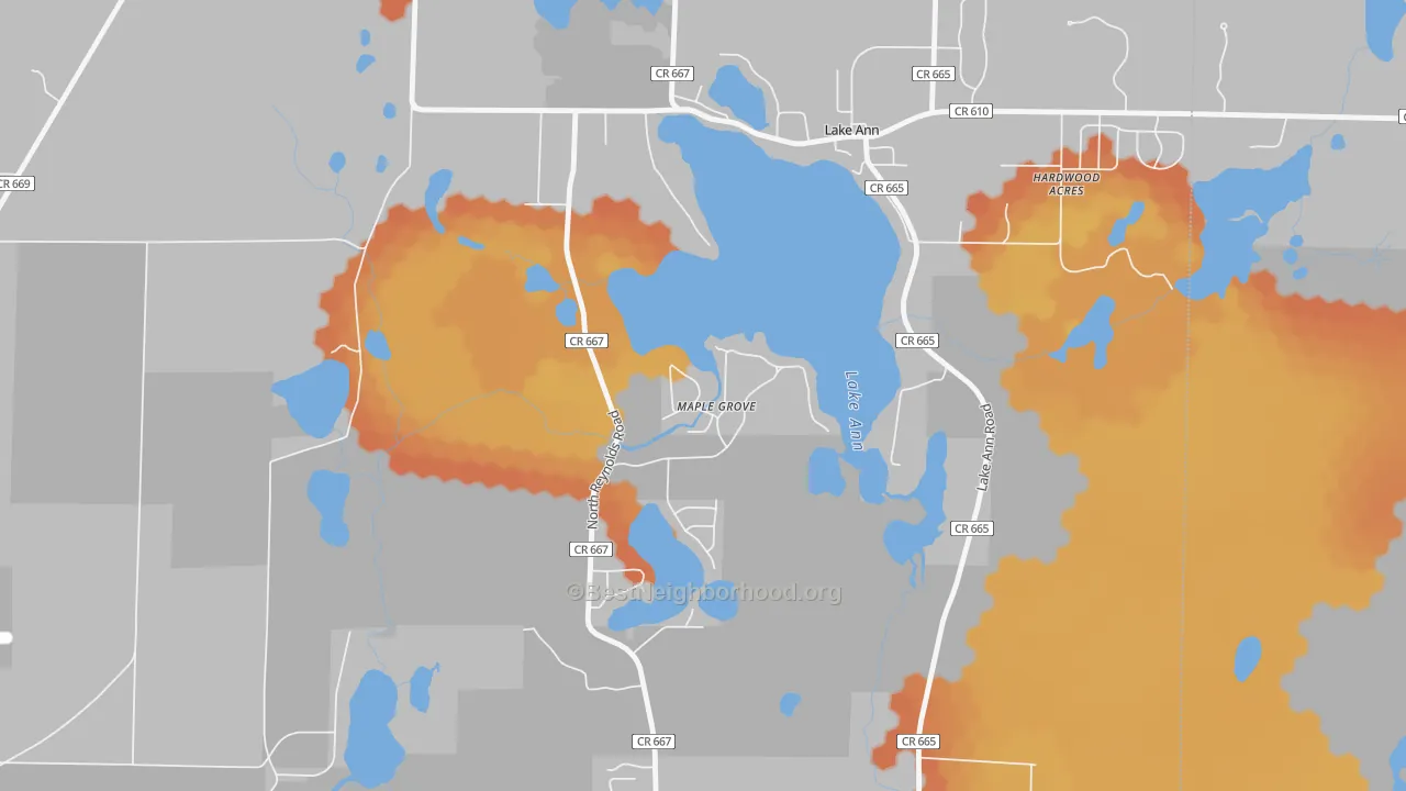 Bike Grade map of Maple Grove, MI