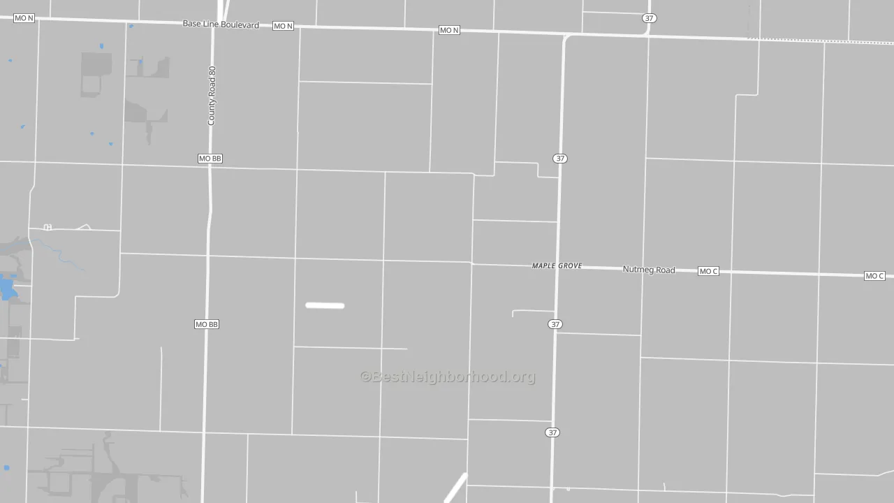Bike Grade map of Maple Grove, MO