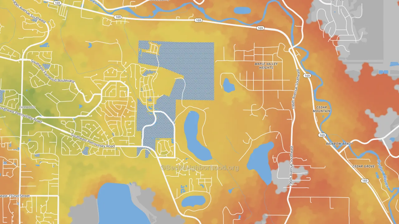 Bike Grade map of Maple Heights-Lake Desire, Renton, WA