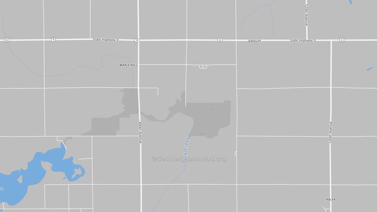 Bike Grade map of Maple Hill, IA