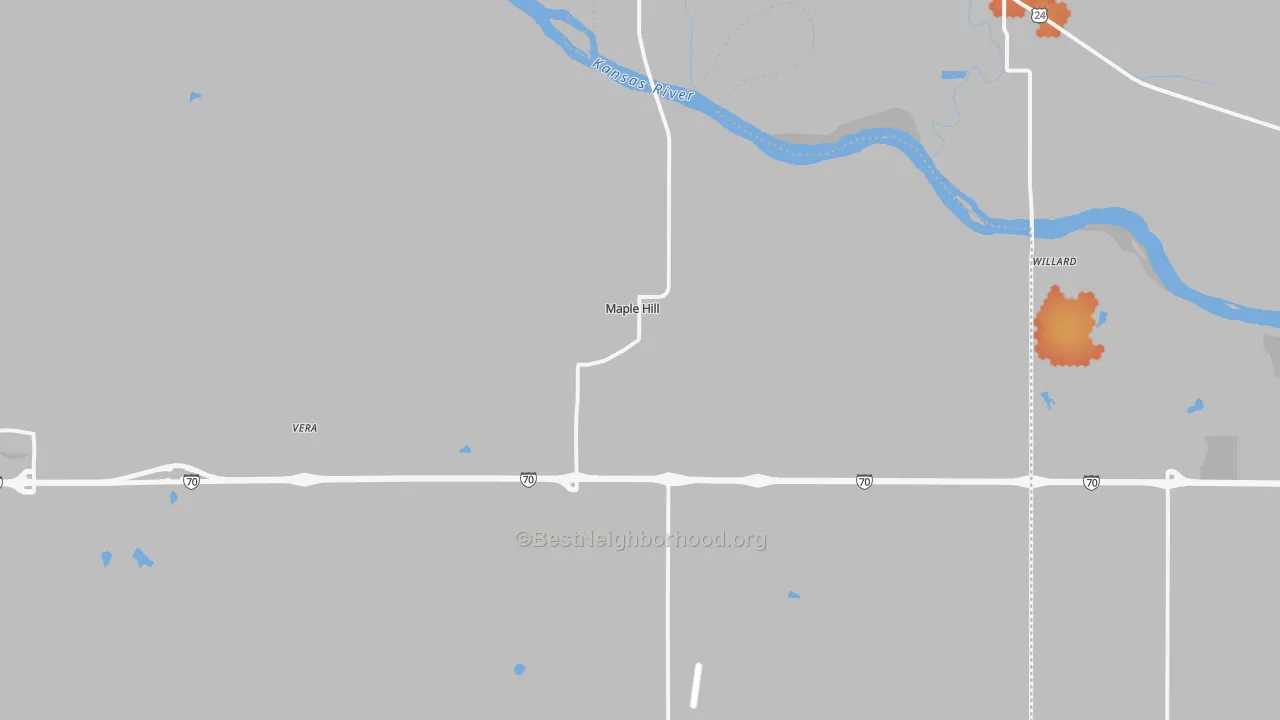 Bike Grade map of Maple Hill, KS