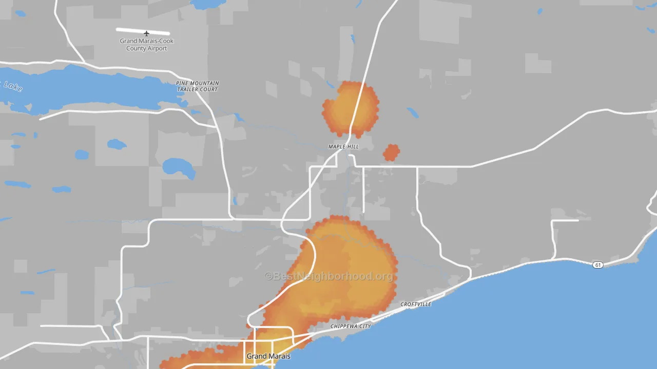 Bike Grade map of Maple Hill, MN