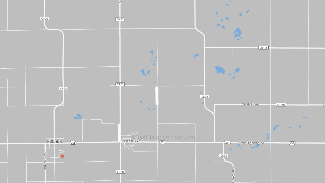 Bike Grade map of Maple Island, MN