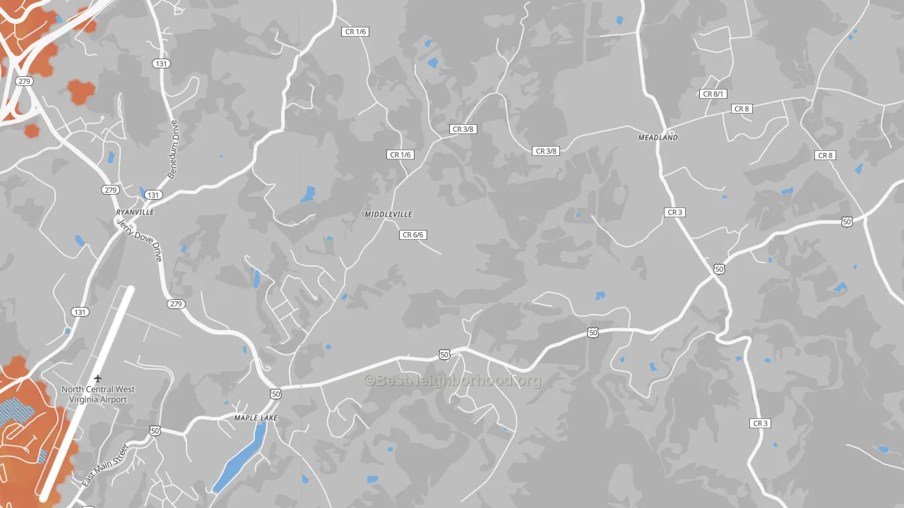 Bike Grade map of Maple Lake, WV
