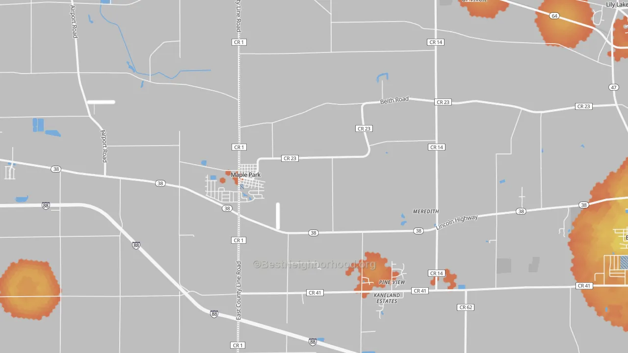 Bike Grade map of Maple Park, IL