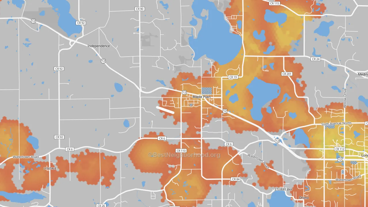 Bike Grade map of Maple Plain, MN