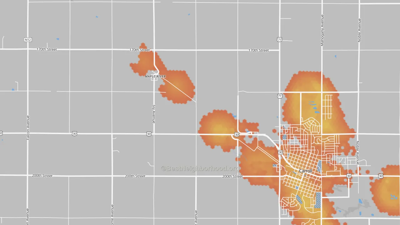 Bike Grade map of Maple River, IA