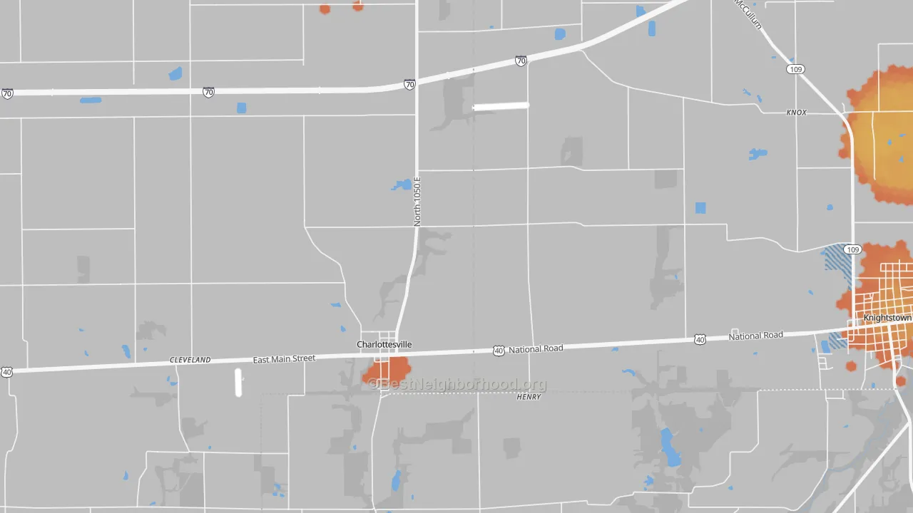 Bike Grade map of Maple Valley, IN