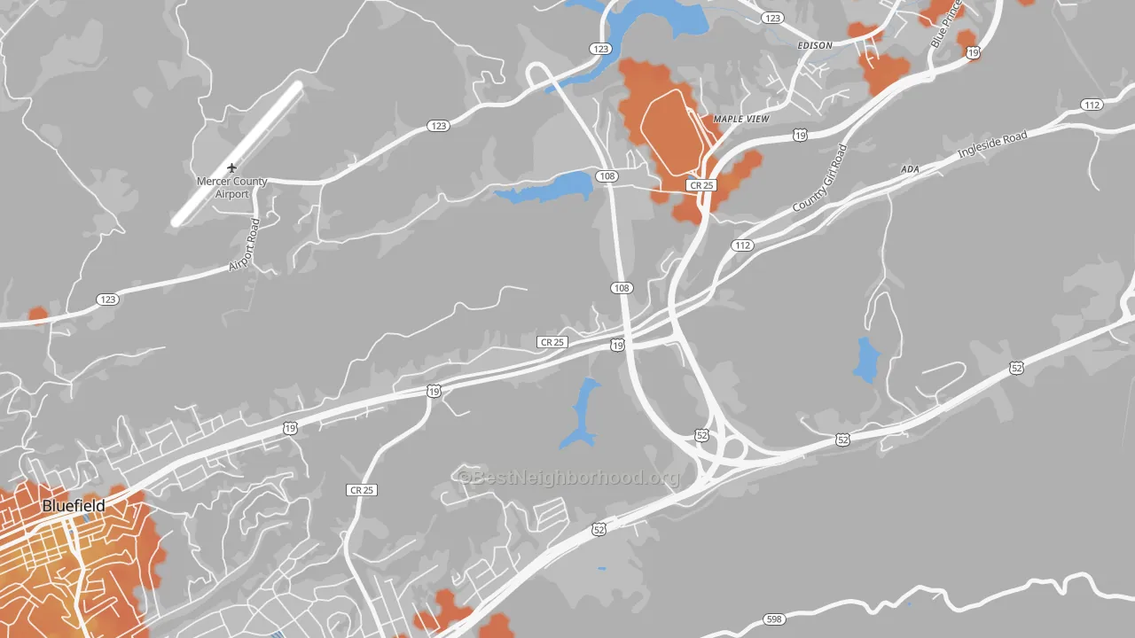 Bike Grade map of Maple View, WV