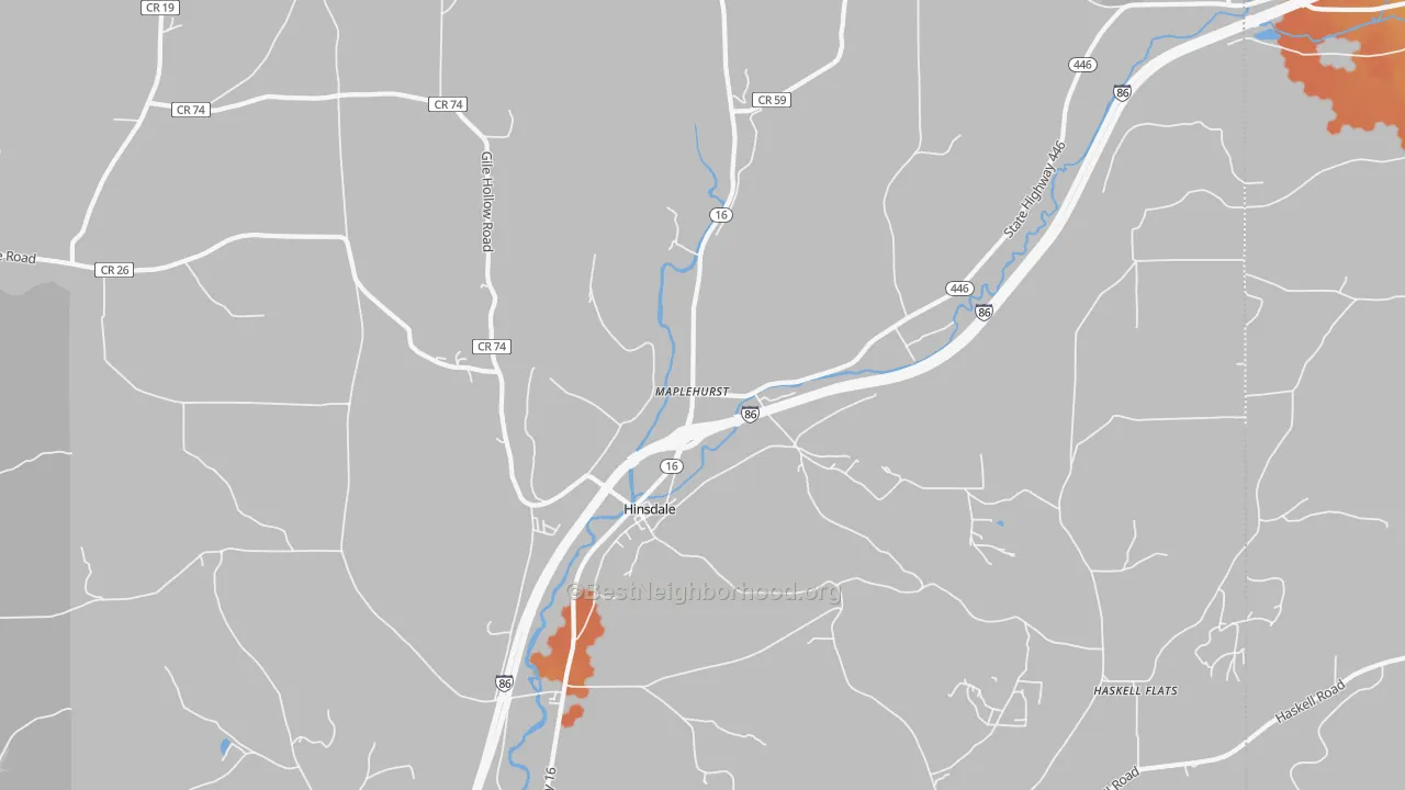 Bike Grade map of Maplehurst, NY