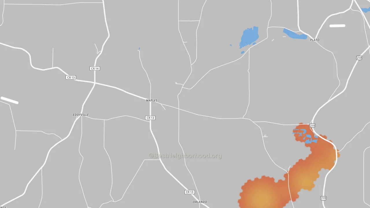 Bike Grade map of Maples, NY