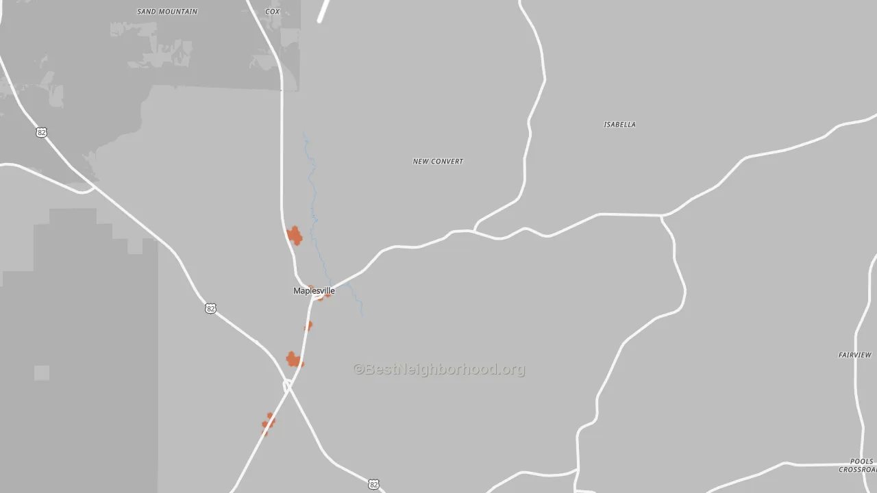 Bike Grade map of Maplesville, AL